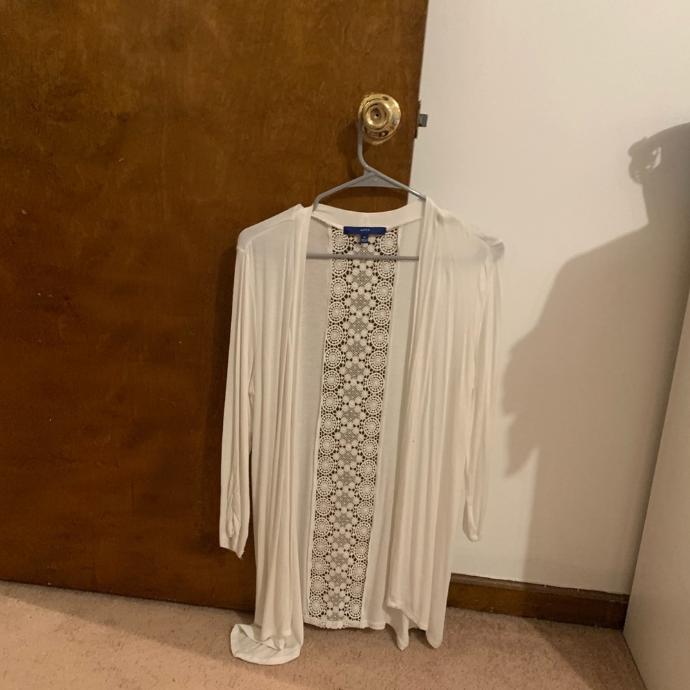 white cardigan